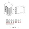 CERANO - Kabina prysznicowa Varone LINE L/R - 6 mm - matowa czarna, szkło transparentne - 130x90x195 cm - przesuwna