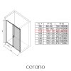 CERANO - Kabina prysznicowa Varone LINE L/R - 6 mm - chrom, szkło transparentne - 110x90x195 cm - przesuwna