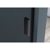 CERANO - Drzwi prysznicowe przesuwne Santoro L/P - 8 mm - matowa czerń, szkło grafitowe - 160x195 cm