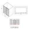 CERANO - Drzwi prysznicowe przesuwne Santoro L/P - 8 mm - matowa czerń, szkło transparentne - 160x195 cm