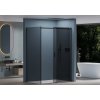 CERANO - Kabina prysznicowa Santoro L/P - 8 mm - matowa czerń, szkło grafitowe - 140x100x195 cm - przesuwna