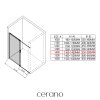 CERANO - Kabina prysznicowa Santoro L/P - 8 mm - matowa czarna, szkło transparentne - 140x90x195 cm - przesuwna