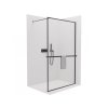 CERANO - Kabina prysznicowa typu walk-in Moreli L/R + półka/uchwyt na ręczniki - matowa czerń, szkło transparentne - 160x200 cm