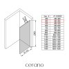 CERANO - Parawan prysznicowy typu walk-in Onyx YL/P - 8 mm - wspornik okrągły - matowa czerń, szkło transparentne - 40x200 cm