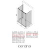 CERANO - Kabina prysznicowa trójścienna Varone LINE UL/P - 6 mm - chrom, szkło transparentne - 110x80x195 cm - przesuwna