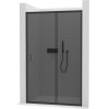 CERANO - Drzwi prysznicowe przesuwne Varone LINE L/R - 6 mm - matowa czerń, szkło grafitowe - 160x195 cm