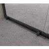 CERANO - Drzwi prysznicowe przesuwne Varone LINE L/R - 6 mm - matowa czerń, szkło transparentne - 150x195 cm
