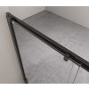 CERANO - Drzwi prysznicowe przesuwne Varone LINE L/R - 6 mm - matowa czerń, szkło transparentne - 160x195 cm
