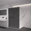 CERANO - Parawan prysznicowy typu walk-in Onyx Cube L/P - 10 mm - wspornik kwadratowy - mat czarny, szkło grafitowe - 150x200 cm
