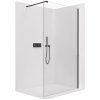 CERANO - Parawan prysznicowy typu walk-in Onyx Cube L/P - 10 mm - wspornik kwadratowy - matowa czerń, szkło transparentne - 140x200 cm