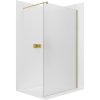 CERANO - Kabina prysznicowa typu walk-in Onyx Round L/P - 8 mm - wspornik okrągły - szczotkowane złoto, szkło mrożone - 40x200 cm