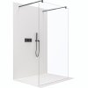 CERANO - Parawan prysznicowy typu walk-in Onyx Duo L/P - 10 mm - wspornik okrągły - mat czarny, szkło transparentne - 120x200 cm