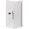 CERANO - Kabina prysznicowa typu walk-in Onyx YL/P - 8 mm - wspornik okrągły - matowa czerń, szkło mrożone - 30x200 cm