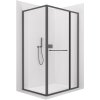 CERANO - Kabina prysznicowa Versaro L/R - 6 mm - matowa czerń, szkło transparentne - 130x100 cm - chowana