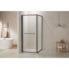 CERANO - Kabina prysznicowa Versaro L/R - 6 mm - matowa czerń, szkło transparentne - 80x100 cm - chowana