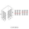 CERANO - Kabina prysznicowa typu walk-in Crystal TL/P - 10 mm - system bezpodporowy - matowa czerń, szkło transparentne - 130x110x200 cm