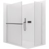 CERANO - Kabina prysznicowa typu walk-in Crystal TL/P - 8 mm - system bezpodporowy + półka/uchwyt na ręcznik - matowa czerń, szkło mrożone - 120x110x200 cm