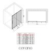 CERANO - Drzwi prysznicowe przesuwne Lantono - prawe - 8 mm - Soft-Close - matowa czerń, szkło mrożone - 100x195 cm