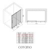 CERANO - Drzwi prysznicowe przesuwne Lantono - prawe - 8 mm - Soft-Close - matowa czerń, szkło mrożone - 110x195 cm