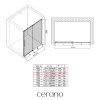 CERANO - Drzwi prysznicowe przesuwne Lantono - prawe - 8 mm - Soft-Close - matowa czerń, szkło mrożone - 120x195 cm
