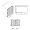 CERANO - Drzwi prysznicowe przesuwne Lantono - prawe - 8 mm - Soft-Close - matowa czerń, szkło mrożone - 160x195 cm