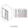CERANO - Kabina prysznicowa Varone LINE L/R - 6 mm - matowa czarna, szkło mrożone - 140x80 cm - przesuwna