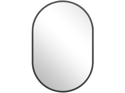 413321 3 cerano koupelnove zrcadlo bano kovovy ram cerna matna 55x100 cm