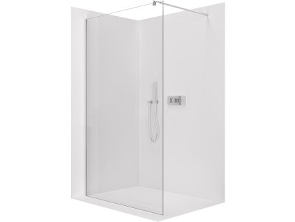 406581 cerano sprchova zastena walk in onyx round l p 8 mm kulata vzpera chrom transparentni sklo 90x200 cm