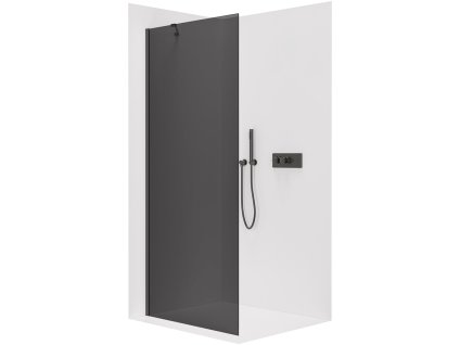 647779 cerano sprchova zastena walk in onyx y l p 8 mm kulata vzpera cerna matna grafitove sklo 30x200 cm