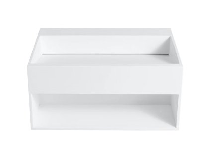 653707 cerano umyvadlo z liteho mramoru domio nastenne bila matna 60x46 cm