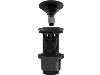 CERANO - Umývadlový výpust - 5/4“ click-clack s prepadom - neuzatvárateľný - plast - 67/82mm - čierna matná