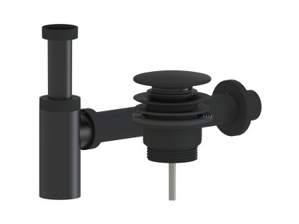 CERANO - Sifón umývadlový - DN40/300mm - s výpustom click-clack - univerzálny - plast - čierna matná