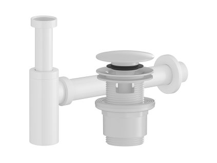 CERANO - Sifón umývadlový - plast - DN40/300mm - s výpustom click-clack s prepadom - plast - 35/50mm - biela lesklá