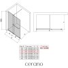 CERANO - Sprchová zástena Walk-in Medin Ľ/P - 8 mm - čierna matná, transparentné sklo - 140x195 cm - dvojdielna posuvná