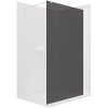 CERANO - Sprchová zástena Walk-in Onyx Round Ľ/P - 8 mm - guľatá vzpera - biela matná, grafitové sklo - 150x200 cm