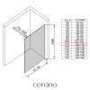 482971 cerano sprchova zastena walk in onyx round l p 8 mm kulata vzpera bila matna transparentni sklo 110x200 cm