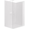 CERANO - Sprchová zástena Walk-in Onyx Round Ľ/P - 8 mm - guľatá vzpera - biela matná, transparentné sklo - 50x200 cm