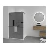 477425 3 cerano sprchova zastena walk in onyx round l p 8 mm policka drzak na rucniky kulata vzpera cerna matna grafitove sklo 120x200 cm