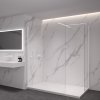 CERANO - Sprchová zástena Walk-in Onyx TL/P - 8 mm - hranatá vzpera - biela matná, transparentné sklo - 110x80x200 cm