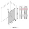 492643 cerano sprchova zastena walk in onyx top round l p 8 mm kulata vzpera bila matna transparentni sklo 50x200 cm