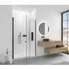 435812 5 cerano sprchove kridlove dvere antelo s pevnou casti l p 6 mm cerna matna transparentni sklo 90x50 cm