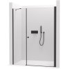 435812 4 cerano sprchove kridlove dvere antelo s pevnou casti l p 6 mm cerna matna transparentni sklo 90x50 cm