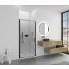 CERANO - Sprchové otočné dvere Porte L/P - 8 mm - čierna matná, transparentné sklo - 80x195 cm