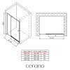 CERANO - Sprchové pivotové dvere Santini Ľ/P - 6 mm - chróm, transparentné sklo - 100x195 cm