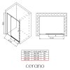 CERANO - Sprchové pivotové dvere Santini Ľ/P - 6 mm - chróm, transparentné sklo - 140x195 cm