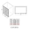 CERANO - Sprchové posuvné dvere Lantono L/P - 8 mm - Soft-Close - čierna matná, transparentné sklo - 160x195 cm