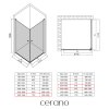 CERANO - Sprchovací kút Antelo Duo Ľ/P - 6 mm - čierna matná, transparentné sklo - 120x90x190 cm - otočný