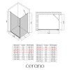 CERANO - Sprchovací kút Antelo L/P - 6 mm - čierna matná, transparentné sklo - 80x40x190 cm - otočný