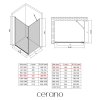 CERANO - Sprchovací kút Antelo L/P - 6 mm - čierna matná, transparentné sklo - 90x30x190 cm - otočný