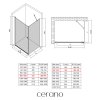 CERANO - Sprchovací kút Antelo L/P - 6 mm - čierna matná, transparentné sklo - 90x40x190 cm - otočný